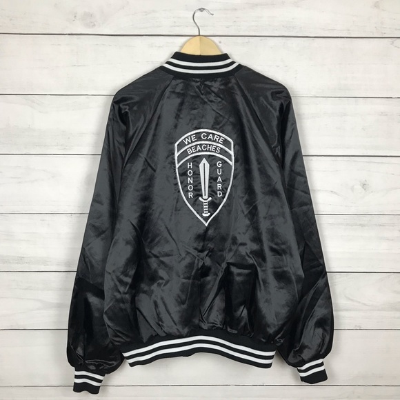 Vintage Other - Vintage 1980s We Care Beaches Honor Guard Satin